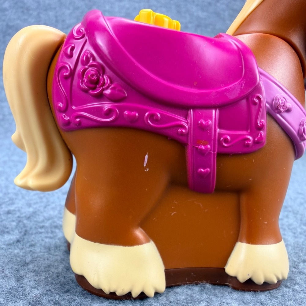 Fisher-Price Little People Disney Princess Brown Horse Sound Toy Pink Saddle - Picture 11 of 13